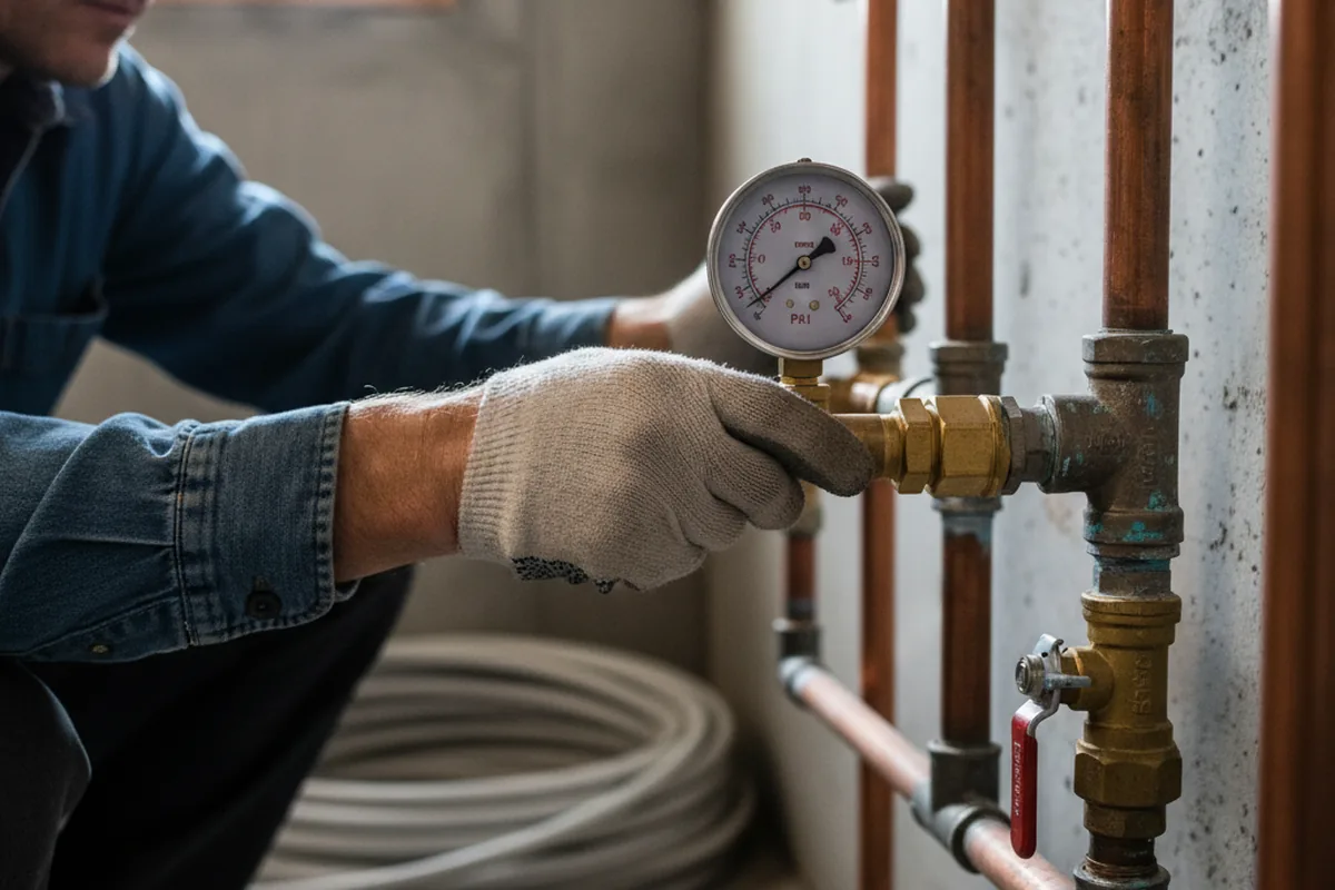 Pressure testing a repaired line during Water Line Repair in Yountville